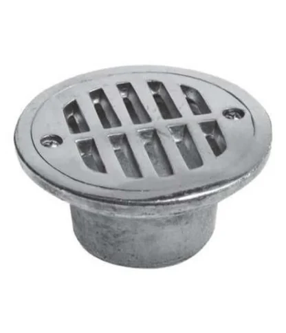Rejilla de baño redonda de aluminio 3″ – Cromada