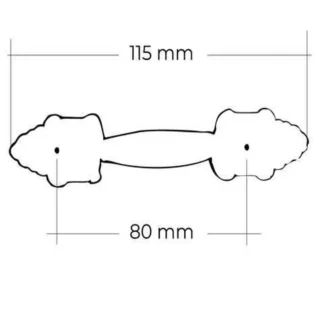 Tiradera Clasica, ZH-1011AB, Bronce Antiguo, 115X25Mm (Eje:80Mm); TW; IVA | 5 | 82089 SU