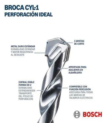 Broca Concreto 11/64 (4.5mm), CYL-1, L=50mm (85mm); BOSCH