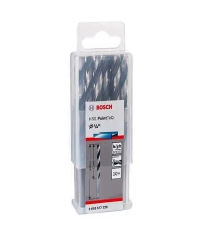 Broca Metal 1/4 (6.5mm), Point-Teq, L=72mm (104mm), Paq 10U; BOSCH