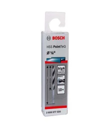 Broca Metal 1/8 (3mm), Point-Teq, L=42mm (71mm), Paq 10U; BOSCH