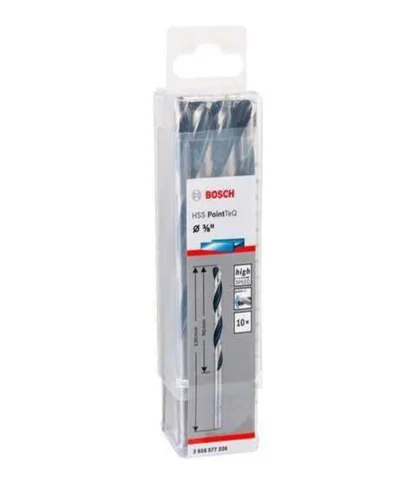 Broca Metal 3/8 (10mm), Point-Teq, L=95mm (130mm), Paq 10U; BOSCH