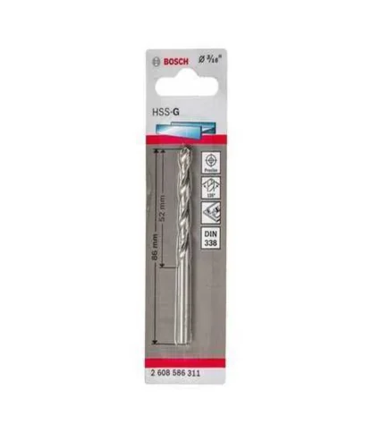 Broca Metal-Madera 3/16 (5mm), HSS-G, L=52mm (86mm), 1 Und; BOSCH