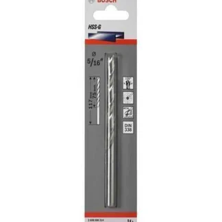 Broca Metal-Madera 5/16 (8mm), HSS-G, L=75mm (117mm), 1 Und; BOSCH; IVA | 3 | CA20000286_2608586314 SU