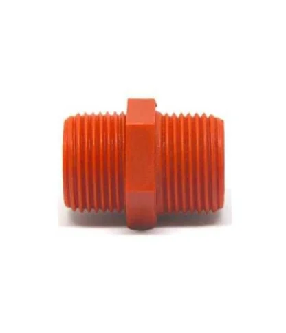 Neplo Corrido 1/2, Pl., Macho Npt, A/Caliente, Rojo; DAMPLAST