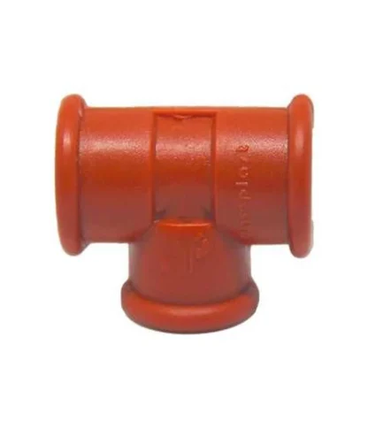 Tee 1/2, Pl., Npt, A/Caliente, Rojo; DAMPLAST