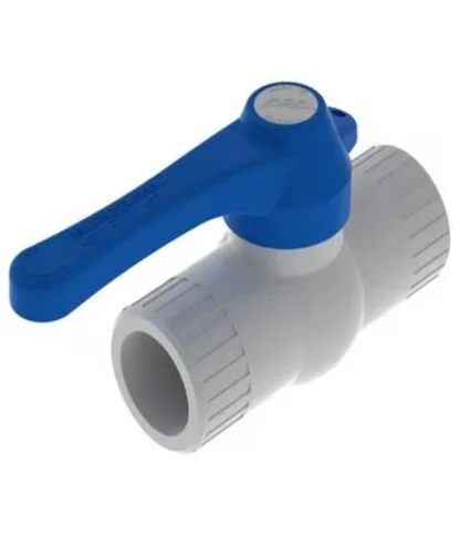 Valvula Esferica 1, Pvc, H-H Lisa, Compacta, Pesada, Bl.C/Azul, 3372; PCP