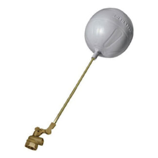 Flotador Bronce Completo con Bola Plástica Blanca 1/2"