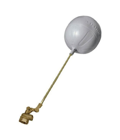 Flotador Bronce Completo con Bola Plástica Blanca 1/2″