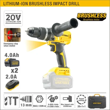 taladro percutor inalámbrico 20v brushless