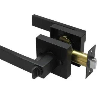 Cerradura para Baño SALFORD - Manija Cuadrada - Laton Antiguo - HTL01PG-BK
