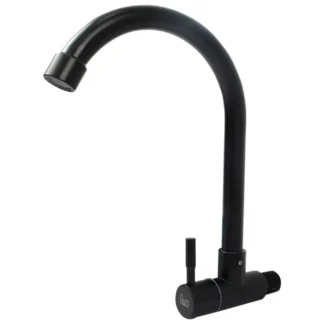 Llave Cocina Pared Met., 2321Ahs-093A-E1, Palanca, P/Cisne, Negra; FIORI
