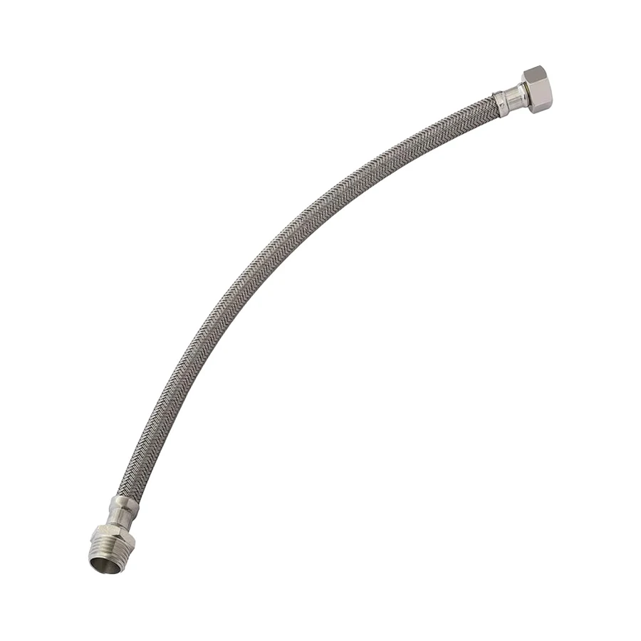 Manguera Abasto, Met., Lavabo, 1/2 X 1/2 X 40Cm, Macho-Hembra; TW