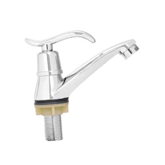 Llave Lavabo Met., Eco, Palanca Curva Cr.