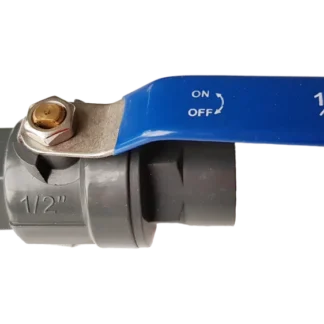 Valvula Esferica 1/2, PVC, H-H NPT, Compacta Ref., Gris C/Azul Metalico