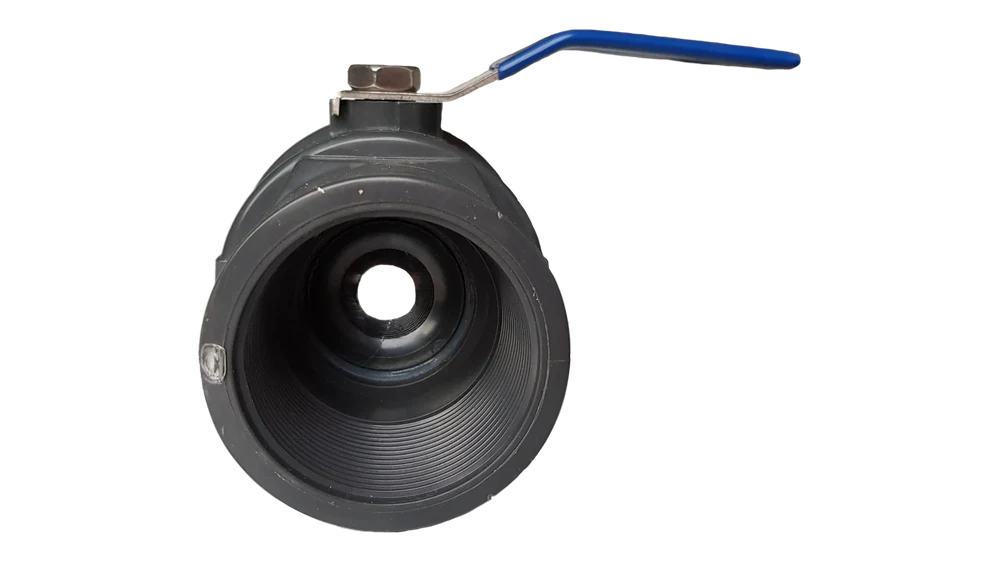 Valvula Esferica 1/2, PVC, H-H NPT, Compacta Ref., Gris C/Azul Metalico - Imagen 2