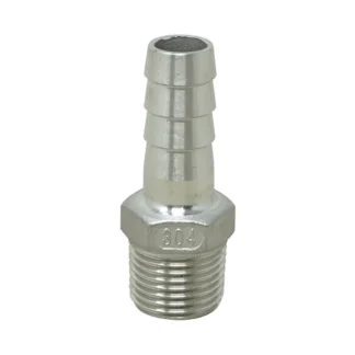 Adaptador Dentado Macho Acero Inox 304 NPT, 1/2 a 2 Pulg