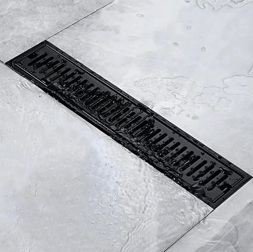 Rejilla Met. Rect. 600 X 100 X 80 (mm) (L/A/h), Acero Inox. Negro - Imagen 2
