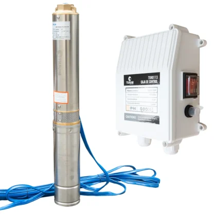 Bomba Sumergible 3/4HP, Lapiz, 1-1/2, 110V, Hmax:59m, Qmax:32Gal/min, 6 Et., Control Box, 4SDY4-34/6