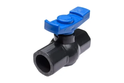 Valvula Esferica 63mm, PVC, H-H Lisa, Compacta, Gris C/Azul