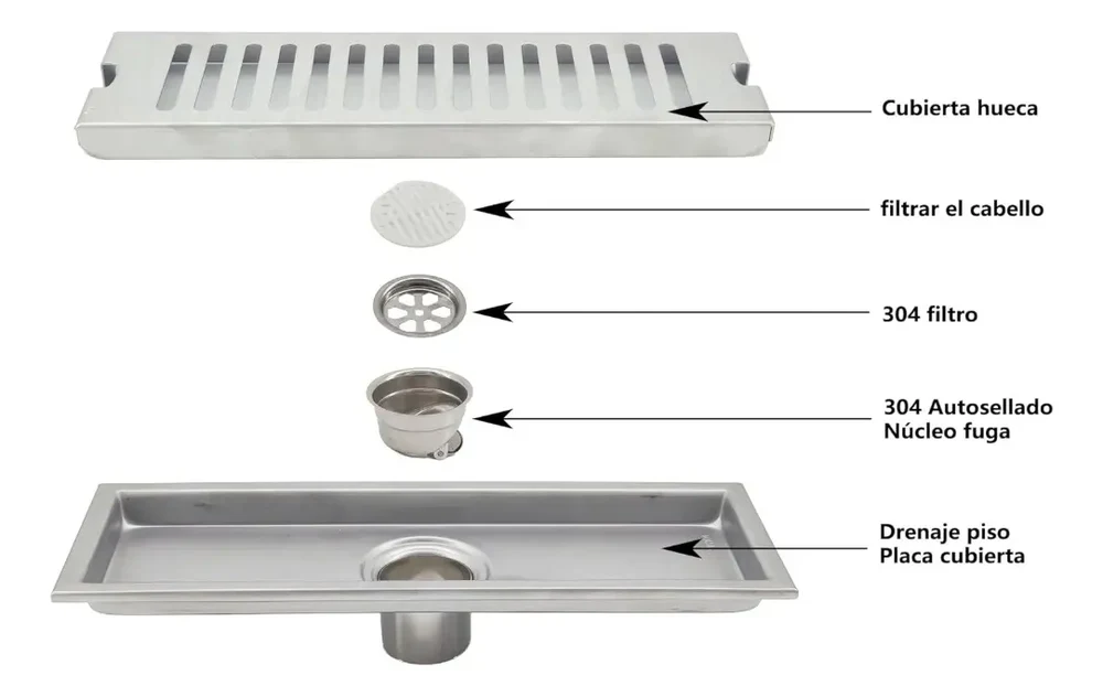 Rejilla Met. Rect. 300 X 100 X 80 (mm) (L/A/h), Acero Inox. Satinada - Imagen 4