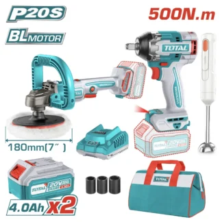 Combo Llave Impacto y Pulidora 7, Inalam., 2 Bat.4Ah, Carg.Rap., Bolsa Herr., Batidora mano Inalamb, UTOSLI240686