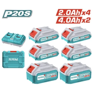 Kit Carga 20V, Carg.Doble, 4 Bat.2Ah, 2 Bat.4Ah, Maletin, UTOSLI230701