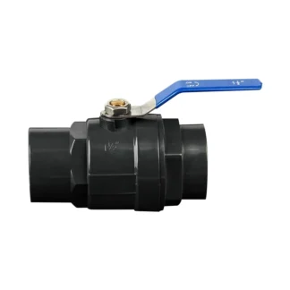 Valvula Esferica 3/4, PVC, Roscada NPT, Compacta Ref., Gris C/Azul Metalico