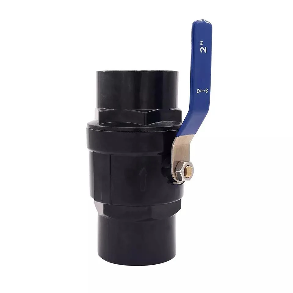 Valvula Esferica 1-1/2, PVC, Roscada H-H, Compacta Ref., Gris C/Azul Metalico - Imagen 4