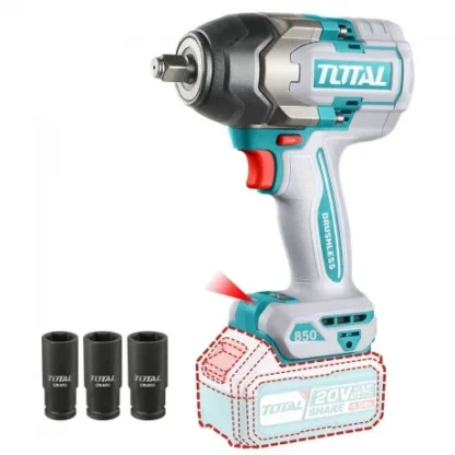 Llave Impacto Inalam. 1/2, 20V, 850Nm, Brushless, Sin Bat., TIWLI20851